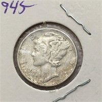 1945 Silver Mercury Dime