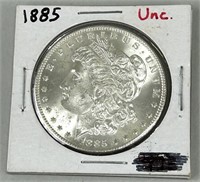 1885 UNC Morgan Silver Dollar.