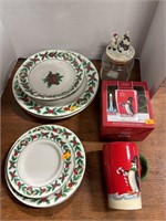 Christmas Lennox mug and Christmas Gibson dishes