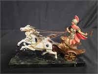 Vintage Roman charioteer & horses figure