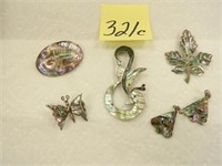 Signed Taxco 925 Sterling Pin & Earrings