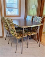 Vintage Chrome Kitchen Table & 4 Chairs
