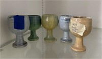Five Shearwater Pottery JA Goblets