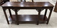 Lane Co Chinese Chippendale Cherry Console Table