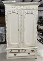 Late 1800'sWhite Painted Victorian Style Armoire