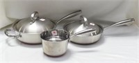 3 TECHNIQUE 18/10 STAINLESS STEEL PANS 2 WITH