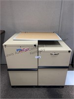 2 - 2 drawer filing cabinets on casters and a
