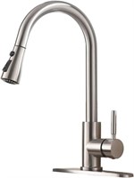 Single Handle High Arc Pull out Brushed Nickel Kir