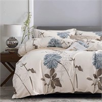 $120 (K)Comforter 3Pcs(Off-White Botanical)