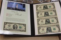 Uncut $1.00 Sheet of 4 plus $2.00 Note