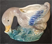 vintage 50's duck ceramic planter vase estate