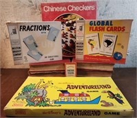 Board games, educational flash cards