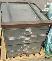 Metal Four Drawer Cabinet with Hardware, Tools &