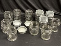 Lot of 11 half Pint Canning Jar