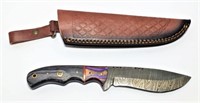 Damascus Steel Knife with Custom Wood Handle