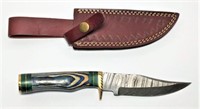 Damascus Steel Knife with Custom Wood Handle