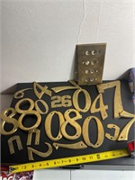 Vintage brass number very heavy brass weight