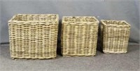 Nesting woven baskets set of 3. 10" tall x 11"