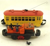 (2) LIONEL GANG CAR & TROLLEY