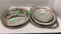 8 Silver plated serving platters & bowls