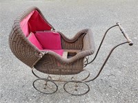 Antique Heywood Wakefied Wicker Baby Stroller