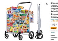 Shopping Cart, Jumbo Double Basket Grocery