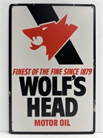 Wolf's Head Motor Oil Reproduction Metal Sign