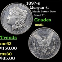 1897-s Morgan $1 Grades BU+