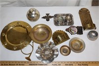 Large Lot Brass & Silver Plate Decorative Pieces