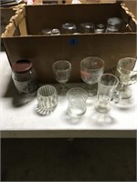 lg box of glasses, cookie jar, an more