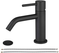 EZANDA Brass Single Handle Bathroom Faucet with Po