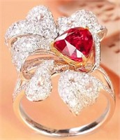 2.2ct Pigeon Blood Red Ruby 18Kt Gold Ring