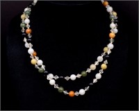 Vintage mutli coloured jade beaded necklace