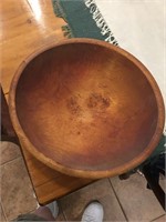 Large Antique Wooden Bowl 11"
