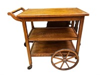 Quarter sawed oak tea  Cart