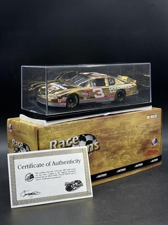 Dale Earnhardt Sr. 1:24 Die-Cast Gold Racing Car