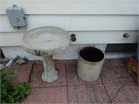 #5 Crock & Concrete Bird Bath