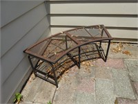 Rounded Metal Patio Bench