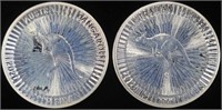 (2) 1 OZ .999 SILVER 2020 AUST KANGEROO ROUNDS