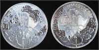 (2) 1 OZ .999 SILVER 2020 PHILHARMONIC ROUNDS