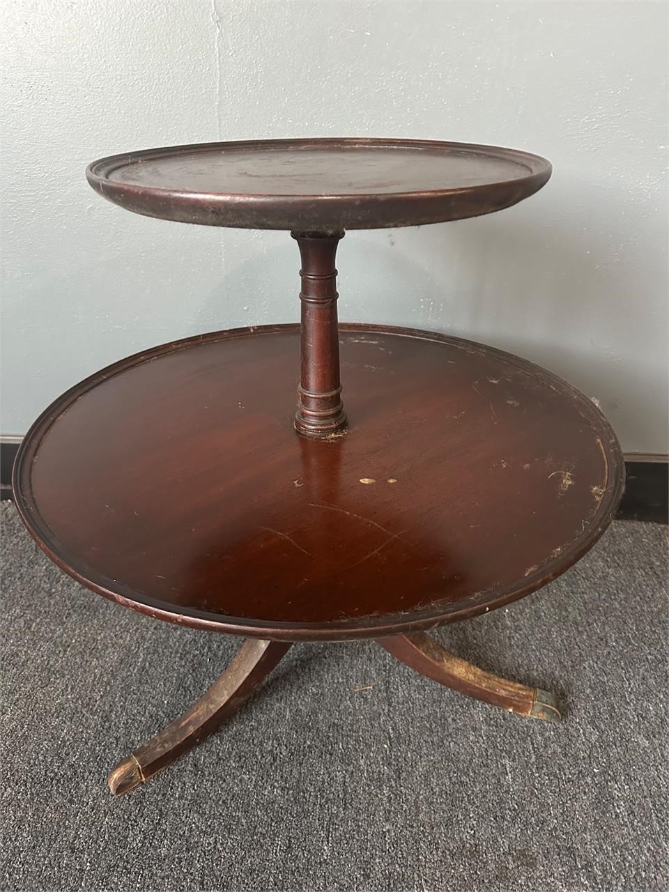 Antique two tiered mahogany table