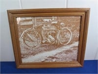 Framed Photo of Vintage Harley Davison