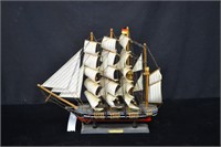 17" Tall 4 Mast Wooden Ship Model