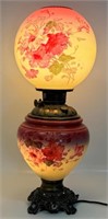 LOVELY ANTIQUE GONE WITH THE WIND PARLOUR LAMP