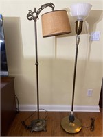 2 - vintage brass floor lamps