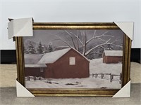 Studio McGee 18" x12" Snow Covered Cottage Framed