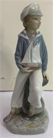 Lladro Hand Made Porcelain Figurine Of Boy