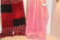 Pink Throw and Red Scarf