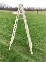 Antique wooden double sided ladder