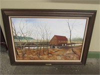 Old Forestville Mill Oil on Canvas by J. Earp